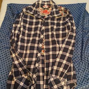 Small embroidered flannel